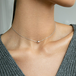 925 комплект из круглых серег-гвоздиков и ожерелий с подвесками из стерлингового серебра SA5637-4