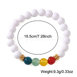 Круглые эластичные браслеты для женщин из натурального смешанного камня и акрилового искусственного жемчуга.&nbsp;CO7250