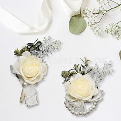 Запястье и брошь из шелковой ленты&nbsp;AJEW-WH0285-17