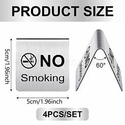 4 шт. табличка для ресторана отеля из нержавеющей стали с надписью «Не курить»&nbsp;DJEW-WH20123-001
