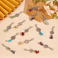 56 шт. 7 стиля чакра натуральные и синтетические драгоценные камни подвески украшения&nbsp;HJEW-GO00080