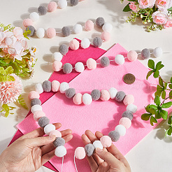 Хлопковые рождественские помпоны шарики гирлянды украшения&nbsp;AJEW-WH20020-101A