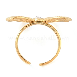 Кольца-манжеты из нержавеющей стали 304 со стразами и бантом для женщин&nbsp;RJEW-Z051-04G