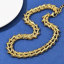 Ожерелья из треугольной цепочки из нержавеющей стали 304&nbsp;NJEW-C092-01G