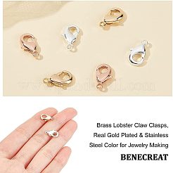 30 шт. 3-х цветные латунные карабины-клешни&nbsp;KK-BC0002-19