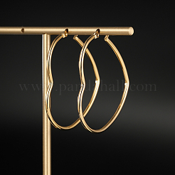 Простые романтичные серьги-кольца в форме сердца из нержавеющей стали 201&nbsp;XB0293