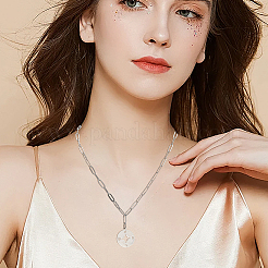 10 шт. 667 нержавеющая сталь цепочка-скрепка ожерелье&nbsp;NJEW-BBC0001-48B-P