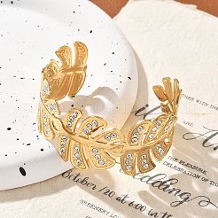 Ионное покрытие (ip) 304 нержавеющая сталь манжеты браслеты для женщин&nbsp;BJEW-A026-02G