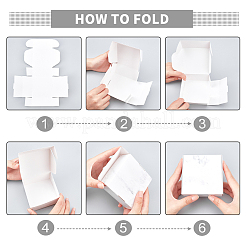 Складная креативная коробка из крафт-бумаги с мраморным узором&nbsp;CON-WH0077-13B