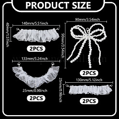 8 шт. 2 стиля подвески из полиэфирного кружева и искусственного жемчуга из смолы&nbsp;HJEW-GA00019