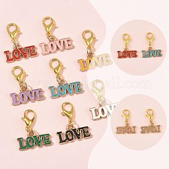 8шт 8 цвета сплава эмали кулон украшения&nbsp;HJEW-FS00084