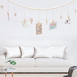 2шт 2 стиля настенный фотодисплей с гирляндой из деревянных бусин&nbsp;WOOD-GO0001-02