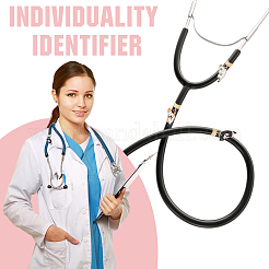 6 шт. 6-х цветный эмалированный сплав стетоскоп подвесные украшения&nbsp;HJEW-SP0001-37