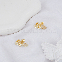 1 пара серег-гвоздиков «кошачий глаз» из цинкового сплава с цветком&nbsp;EJEW-LP0009-12