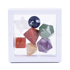 7 чакра натуральный драгоценный камень платонические священные камни геометрический набор G-L564-001