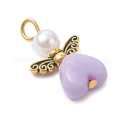 Подвески-ангелы из искусственного жемчуга из акрила и АБС-пластика&nbsp;PALLOY-JF04466-01