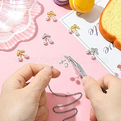 6шт 2 цвета латунные микропаве прозрачные кубические циркониевые подвески&nbsp;KK-CJ0003-19