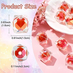 10 шт. двухцветные радужные переливающиеся акриловые бусины с УФ-покрытием&nbsp;TACR-YW0002-33E