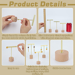 3 комплект из 3-х стилей железных подставок для сережек в форме Т-образной планки&nbsp;EDIS-FG0001-73A