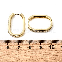 Серьги-кольца из латуни с прозрачным кубическим цирконием&nbsp;EJEW-L308-04G