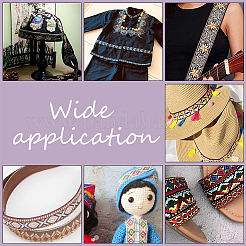 10 ярд полиэфирные ленты с вышивкой в этническом стиле&nbsp;OCOR-WH0067-77A