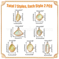 14 шт. 7 стиля подвески из искусственного опала из смолы&nbsp;FIND-GA0004-50