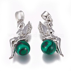 Синтетического малахита подвески&nbsp;G-L512-E02