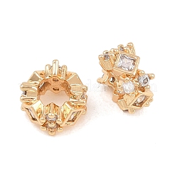 Латунь микропаве прозрачный кубический цирконий европейский бисер&nbsp;KK-L261-08G