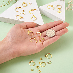 Латунные серьги-кольца Huggie и открытые прыгающие кольца&nbsp;KK-TA0007-83G
