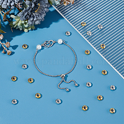 100шт 2 цвета латунные дистанционные бусины&nbsp;FIND-UN0015-57