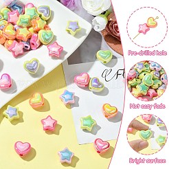 50шт 10 стиля непрозрачные акриловые бусины&nbsp;OACR-CJ0001-88