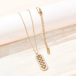 Овальный кулон из полимерной глины с кристаллами и стразами&nbsp;NJEW-A064-06G