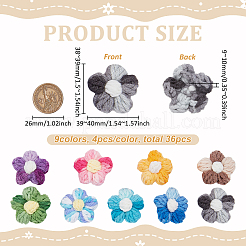 36 шт. 9 цвета шерстяной пряжи цветочные украшения аксессуары&nbsp;AJEW-FG0005-27