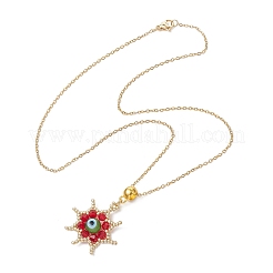 Стеклянные бусины и ожерелья ручной работы с подвесками в виде звездочек от сглаза&nbsp;NJEW-MZ00098-05