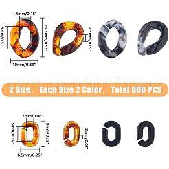 800 шт. 4 стильных прозрачных акриловых соединительных кольца&nbsp;OACR-FH0001-035