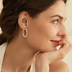 1 пара 925 серег-колец из стерлингового серебра для женщин&nbsp;EJEW-BBC0001-62