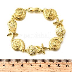 Летние пляжные браслеты-цепочки с микропаве из латуни&nbsp;BJEW-C118-02A-G