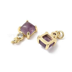 Натуральные аметистовые квадратные подвески&nbsp;KK-Z137-15G-02