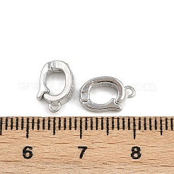 Овальные латунные застежки с микропаве из прозрачного кубического циркония&nbsp;KK-A269-42P