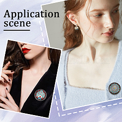 40 шт. 4 размера брошь из нержавеющей стали 304 с кабошонами STAS-SC0007-63