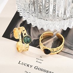 Открытые манжетные кольца из нержавеющей стали 304&nbsp;RJEW-Z078-18G