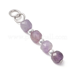 Подвески в форме куба из смеси натуральных и синтетических камней с огранкой&nbsp;PALLOY-JF04831