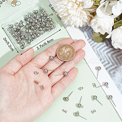 Фурнитура для сережек-гвоздиков с шариковым штифтом из нержавеющей стали 304&nbsp;STAS-BBC0004-75B