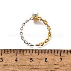 925 открытое кольцо-манжета из стерлингового серебра с паве из кубических цирконий RJEW-R016-01G&P-02