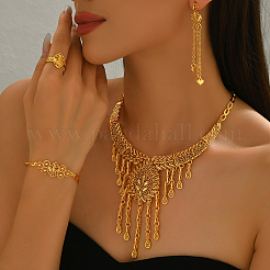 Ближневосточный свадебный сплав колос пшеницы браслеты и серьги и ожерелья и кольца наборы для свадьбы&nbsp;EX9812