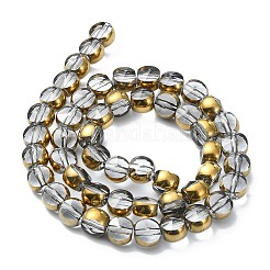 Полупокрытые гальваническим способом прозрачные стеклянные бусины&nbsp;EGLA-E060-02A-HP05