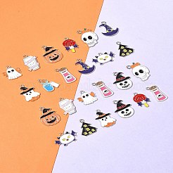 26шт 13 стиля хэллоуин тема сплава эмаль подвески&nbsp;ENAM-FS0002-08