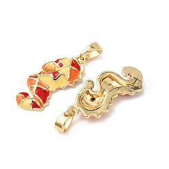 Подвески из латуни с морскими животными и эмалью&nbsp;KK-F917-01B-01