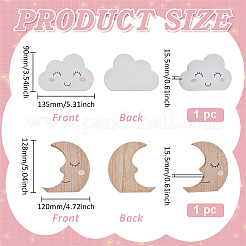 2 шт. 2 стиля декора стен из МДФ&nbsp;HJEW-FG0001-25