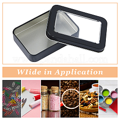 Ящик для хранения из жести с прозрачным окошком&nbsp;LS-CON-WH0099-23EB